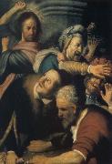 REMBRANDT Harmenszoon van Rijn Christ Driving the Money Changers from the Temple USA oil painting artist